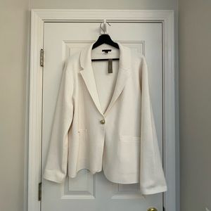 NWT- J Crew cream knit sweater blazer